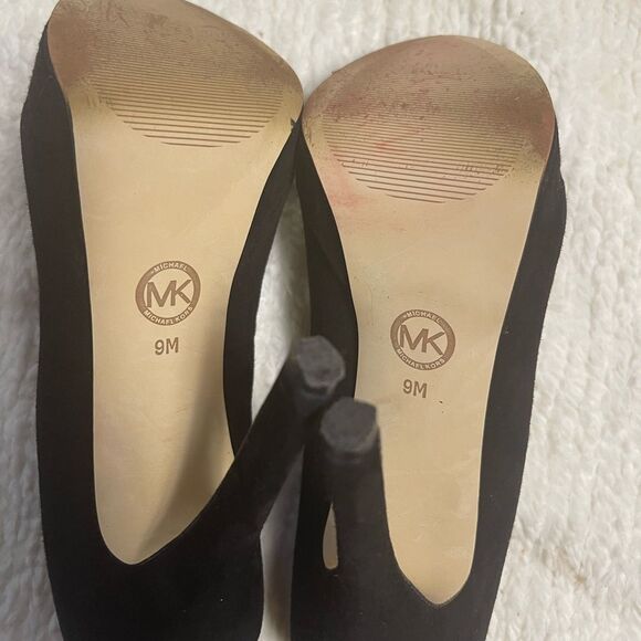 Michael Michael Kors leather suede black slip on platform heels SZ9M - Picture 8 of 8